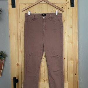 Buffalo David Bitton High-Rise Slim Jeans in Mauve Brown